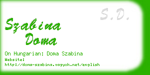 szabina doma business card